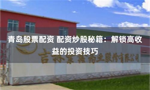 青岛股票配资 配资炒股秘籍：解锁高收益的投资技巧